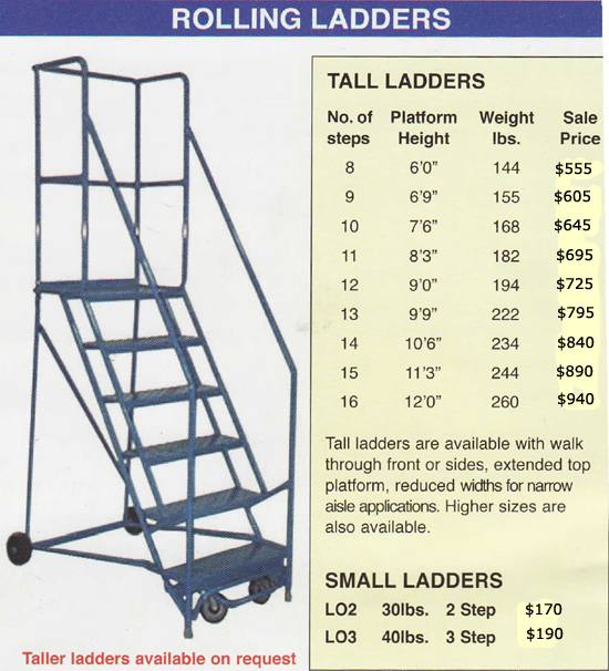 tall rolling ladders